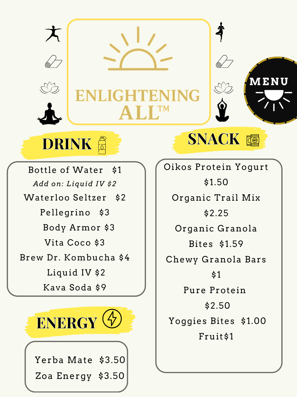 ENLIGHTENING ALL MENU